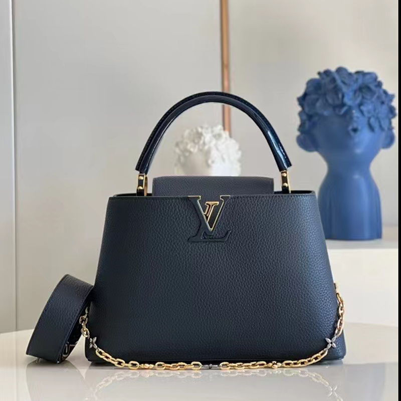 Louis Vuitton CAPUCINES MM  Handbag M59209 Navy Blue